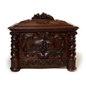 Late Victorian Carved Oak Humidor