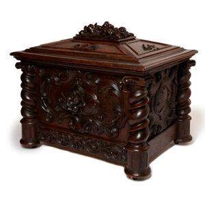 Late Victorian Carved Oak Humidor