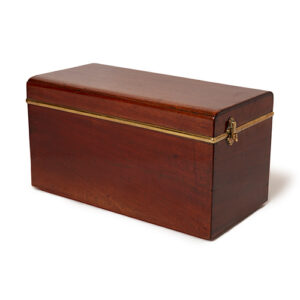 Long Wooden Box with Gold Trim