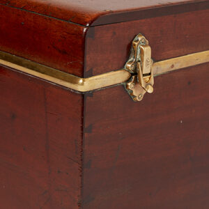 Long Wooden Box with Gold Trim