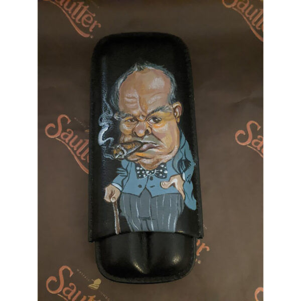 Churchill Leather Double Cigar Case (Cane)