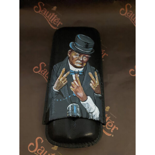 Churchill Leather Double Cigar Case (Press)