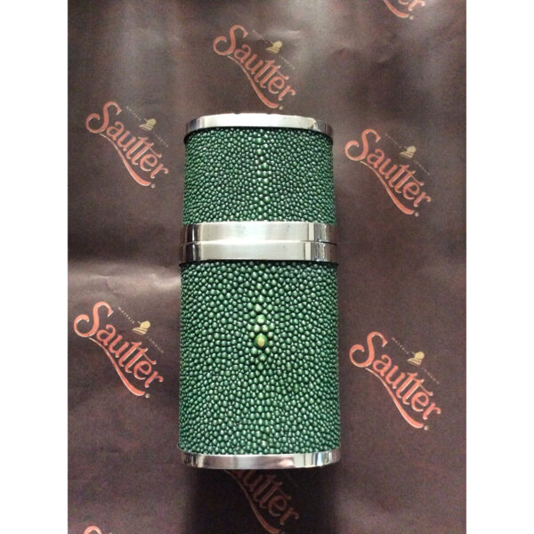 Sautter - Silver Mounted Shagreen Cigar Case (Green)
