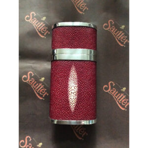 Sautter - Silver Mounted Shagreen Cigar Case (Red)