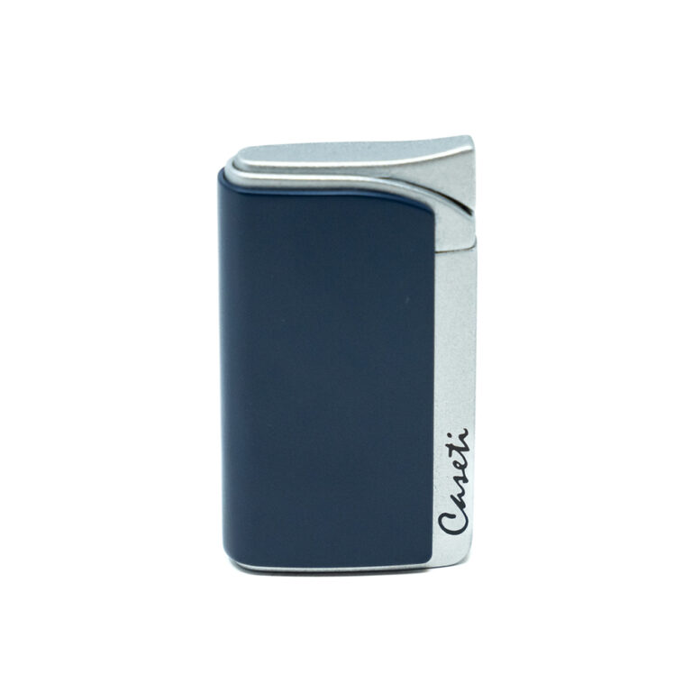 Caseti of Paris - Single Flame Torch Lighter (Blue & Silver)