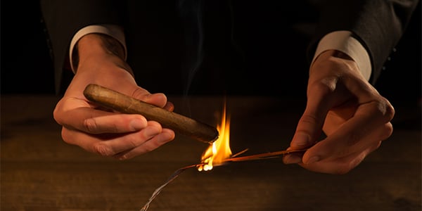 Beginners > How to Light a Cigar